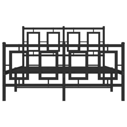 Metalni okvir kreveta uzglavlje i podnožje crni 120x190 cm - Crna 120 x 190 cm s uzglavljem i podnožjem Cijena