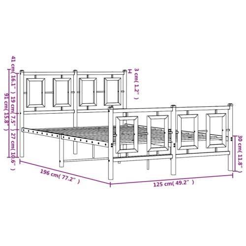 Metalni okvir kreveta uzglavlje i podnožje crni 120x190 cm - Crna 120 x 190 cm s uzglavljem i podnožjem Cijena