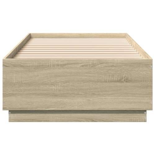 Okvir za krevet s LED svjetlima boja hrasta 90 x 200 cm drveni - sonoma hrast 90 x 200 cm Cijena