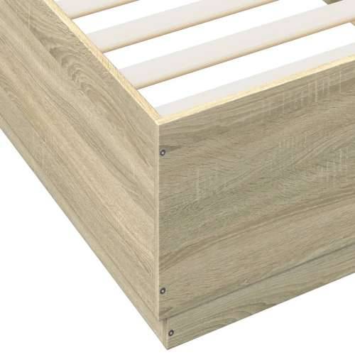 Okvir za krevet s LED svjetlima boja hrasta 90 x 200 cm drveni - sonoma hrast 90 x 200 cm Cijena