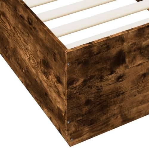 Okvir za krevet s LED svjetlima boja hrasta 90 x 200 cm drveni - Dimljeni hrast 90 x 200 cm Cijena