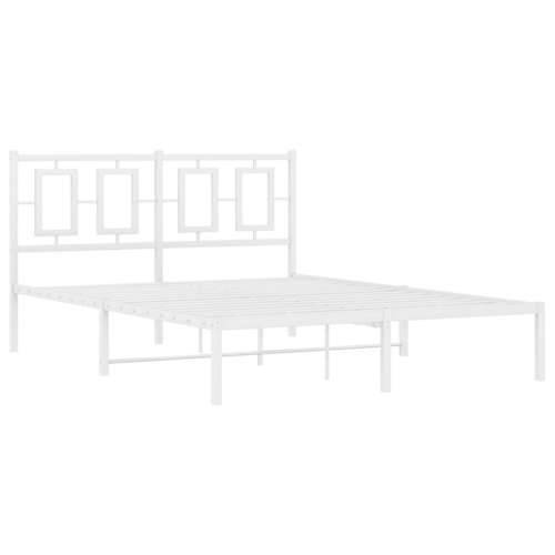 Metalni okvir za krevet s uzglavljem bijeli 135x190 cm - Bijela 135 x 190 cm s uzglavljem Cijena