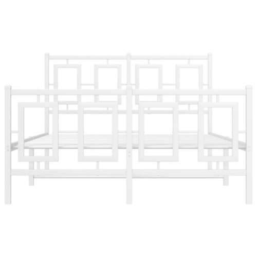 Metalni okvir kreveta uzglavlje i podnožje bijeli 120x190 cm - Bijela 120 x 190 cm s uzglavljem i podnožjem Cijena