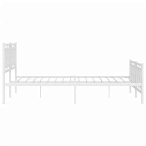 Metalni okvir kreveta uzglavlje i podnožje bijeli 183x213 cm - Bijela 183 x 213 cm s uzglavljem i podnožjem Cijena