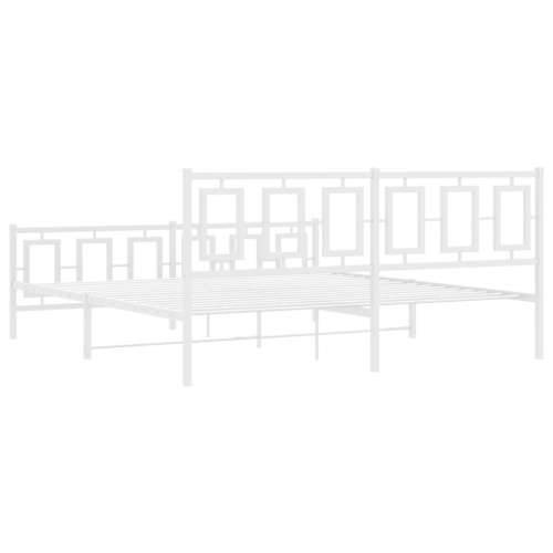 Metalni okvir kreveta uzglavlje i podnožje bijeli 183x213 cm - Bijela 183 x 213 cm s uzglavljem i podnožjem Cijena