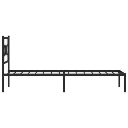 Metalni okvir za krevet s uzglavljem crni 90x190 cm - Crna 90 x 190 cm s uzglavljem Cijena