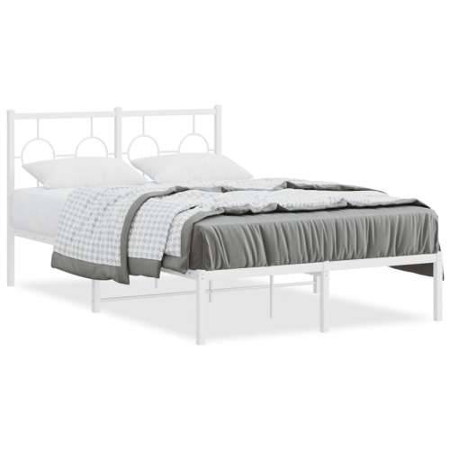 Metalni okvir za krevet s uzglavljem bijeli 120 x 190 cm - Bijela 120 x 190 cm s uzglavljem Cijena
