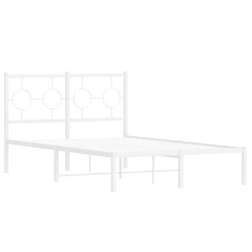 Metalni okvir za krevet s uzglavljem bijeli 120 x 190 cm - Bijela 120 x 190 cm s uzglavljem Cijena
