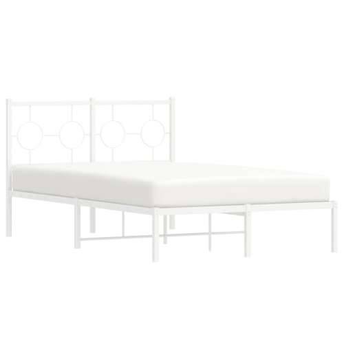 Metalni okvir za krevet s uzglavljem bijeli 120 x 190 cm - Bijela 120 x 190 cm s uzglavljem Cijena
