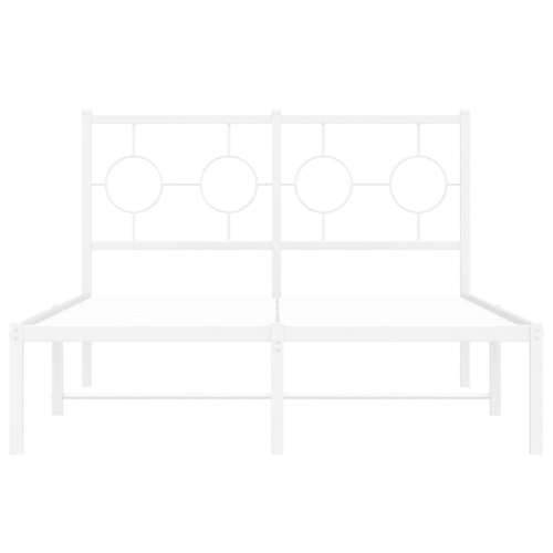 Metalni okvir za krevet s uzglavljem bijeli 120 x 190 cm - Bijela 120 x 190 cm s uzglavljem Cijena