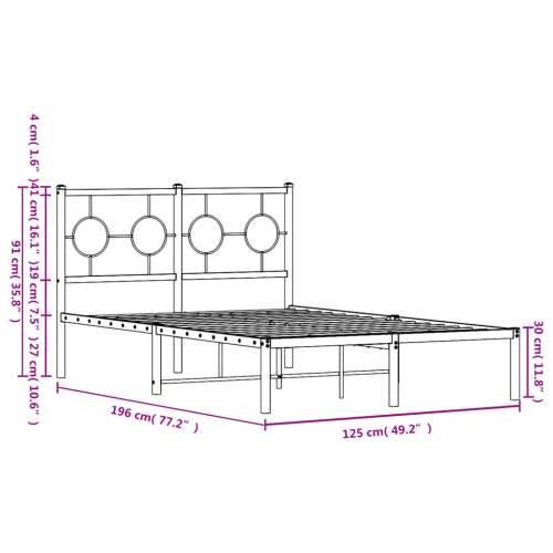 Metalni okvir za krevet s uzglavljem bijeli 120 x 190 cm - Bijela 120 x 190 cm s uzglavljem Cijena