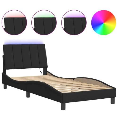Okvir kreveta s LED svjetlima crni 90 x 200 cm baršunasti - Crna 90 x 200 cm Cijena