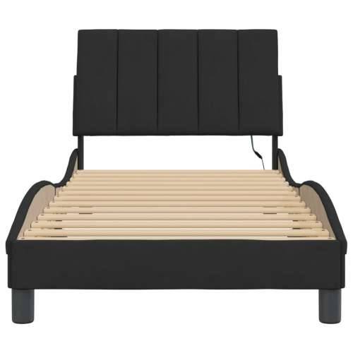Okvir kreveta s LED svjetlima crni 90 x 200 cm baršunasti - Crna 90 x 200 cm Cijena