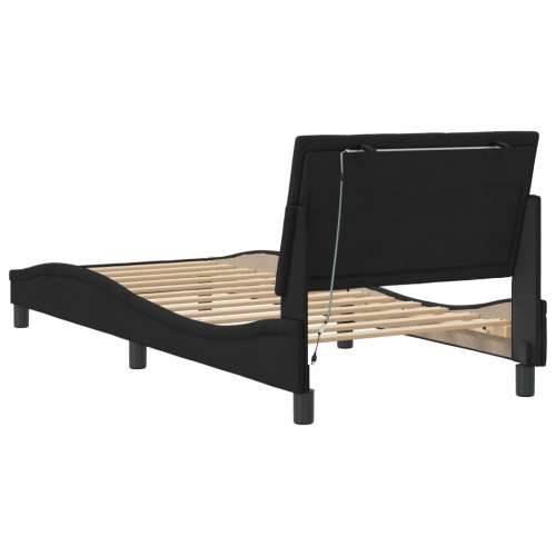 Okvir kreveta s LED svjetlima crni 90 x 200 cm baršunasti - Crna 90 x 200 cm Cijena