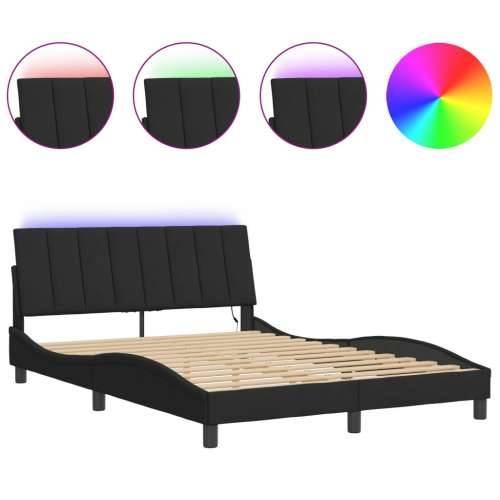 Okvir kreveta s LED svjetlima crni 120 x 200 cm baršunasti - Crna 120 x 200 cm Cijena