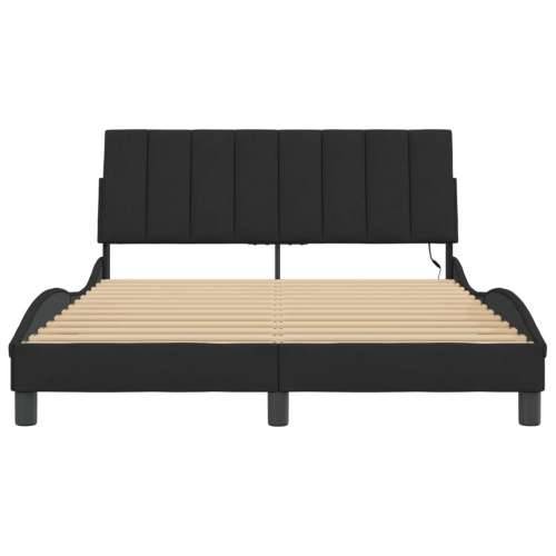 Okvir kreveta s LED svjetlima crni 120 x 200 cm baršunasti - Crna 120 x 200 cm Cijena