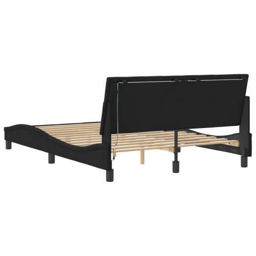 Okvir kreveta s LED svjetlima crni 120 x 200 cm baršunasti - Crna 120 x 200 cm Cijena