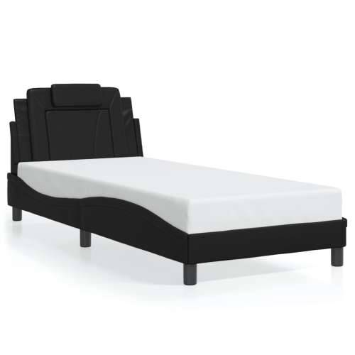 Okvir kreveta s LED svjetlima crni 90 x 190 cm od umjetne kože - Crna 90 x 190 cm Cijena