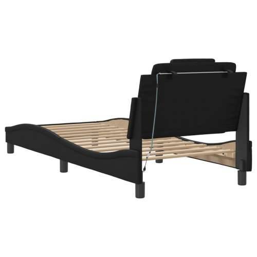Okvir kreveta s LED svjetlima crni 90 x 190 cm od umjetne kože - Crna 90 x 190 cm Cijena