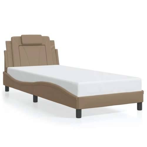 Okvir kreveta s LED svjetlima cappuccino 90x190 cm umjetna koža - Boja cappuccina 90 x 190 cm Cijena