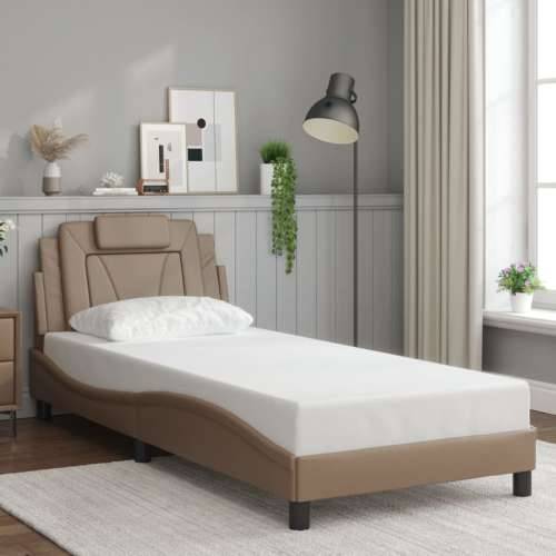 Okvir kreveta s LED svjetlima cappuccino 90x190 cm umjetna koža - Boja cappuccina 90 x 190 cm Cijena
