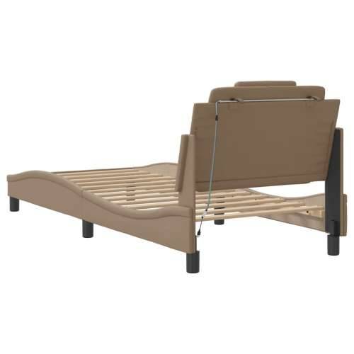 Okvir kreveta s LED svjetlima cappuccino 90x190 cm umjetna koža - Boja cappuccina 90 x 190 cm Cijena