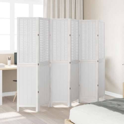 Paravan - Sobna pregrada s 6 panela bijela od masivnog drva paulovnije - 40 x 180 cm 1 6 Cijena