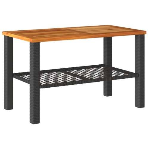 Vrtni stol crni 70 x 38 x 42 cm od poliratana i drva bagrema - Crna i smeđa 70 x 38 x 42 cm 1 Cijena