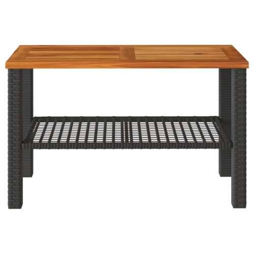 Vrtni stol crni 70 x 38 x 42 cm od poliratana i drva bagrema - Crna i smeđa 70 x 38 x 42 cm 1 Cijena