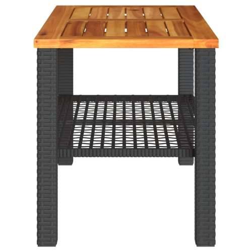 Vrtni stol crni 70 x 38 x 42 cm od poliratana i drva bagrema - Crna i smeđa 70 x 38 x 42 cm 1 Cijena