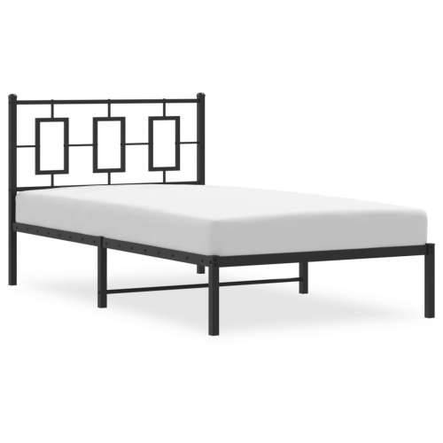 Metalni okvir za krevet s uzglavljem crni 100x190 cm - Crna 100 x 190 cm s uzglavljem Cijena