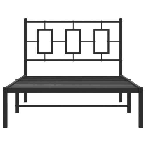Metalni okvir za krevet s uzglavljem crni 100x190 cm - Crna 100 x 190 cm s uzglavljem Cijena