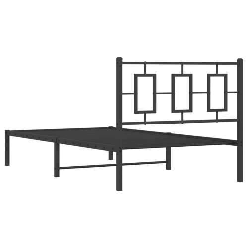 Metalni okvir za krevet s uzglavljem crni 100x190 cm - Crna 100 x 190 cm s uzglavljem Cijena