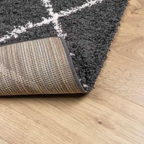 Čupavi tepih PAMPLONA s visokim vlaknima crni-krem 80 x 150 cm - Crna i krem 80 x 150 cm Cijena