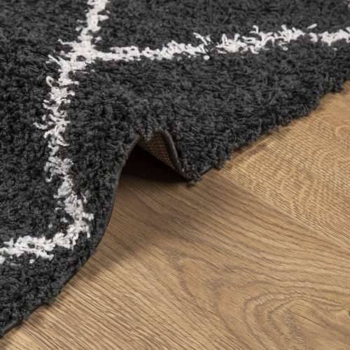 Čupavi tepih PAMPLONA s visokim vlaknima crni-krem 80 x 150 cm - Crna i krem 80 x 150 cm Cijena