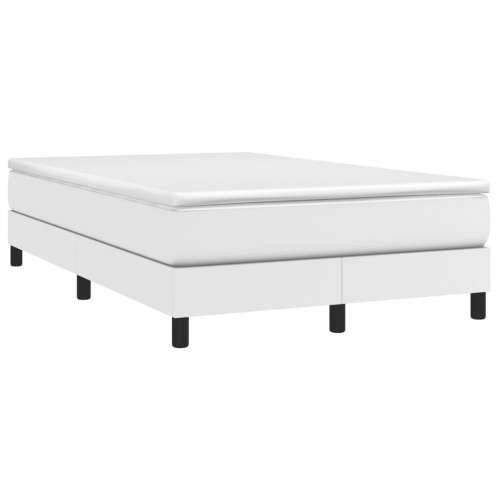 Krevet box spring s madracem bijeli 120x190 cm od umjetne kože - Bijela 120 x 190 cm 25 cm Cijena
