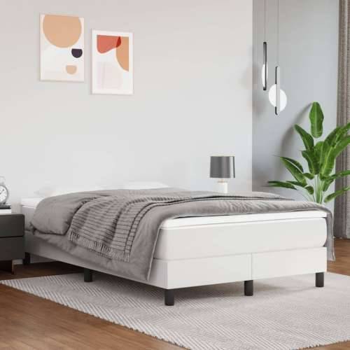 Krevet box spring s madracem bijeli 120x190 cm od umjetne kože - Bijela 120 x 190 cm 25 cm Cijena