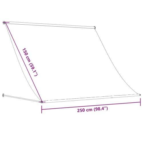 Tenda na uvlačenje krem 250 x 150 cm od tkanine i čelika - Krema 250 x 150 cm 1 Cijena