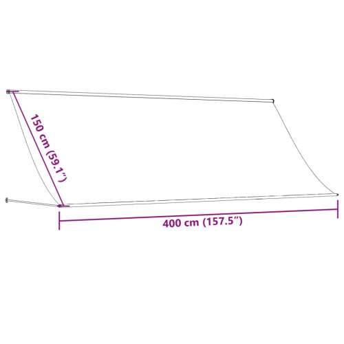 Tenda na uvlačenje krem 400 x 150 cm od tkanine i čelika - Krema 400 x 150 cm 1 Cijena