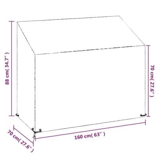 Navlaka za vrtnu klupu s 8 ušica 160 x 70 x 70/88 cm polietilen - 160 x 70 x 70/88 cm 1 Cijena