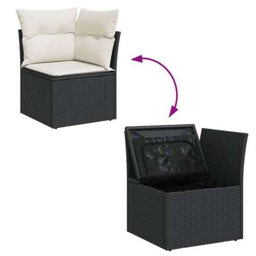 Vrtna garnitura - 8-dijelni set vrtnih sofa od poliratana s jastucima crni - Crna i krem 1 Cijena