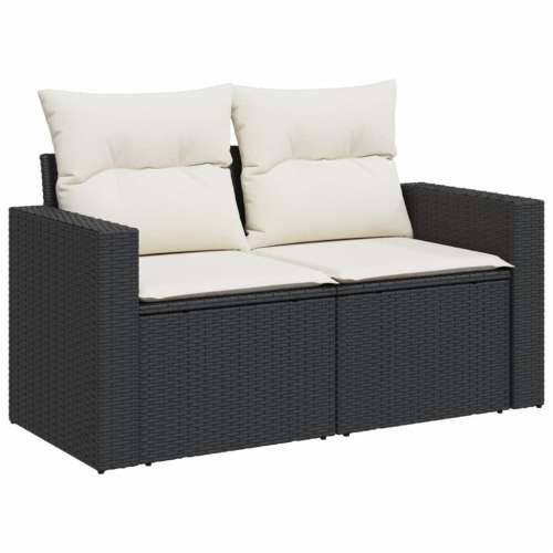 Vrtna garnitura - 13-dijelni set vrtnih sofa s jastucima poliratan crni - Crna i krem 1 Cijena