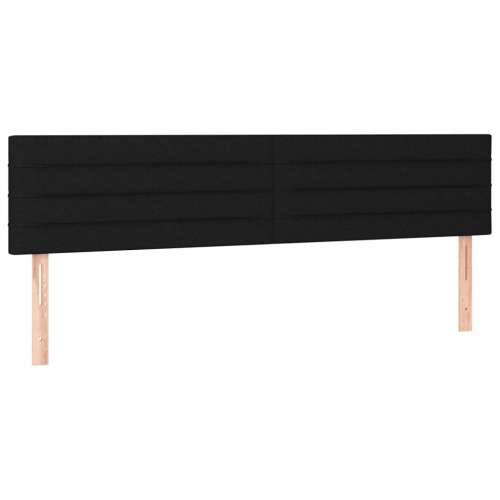 Krevet box spring s madracem LED crni 120 x 190 cm od tkanine - Crna 120 x 190 cm vodoravne pruge Cijena