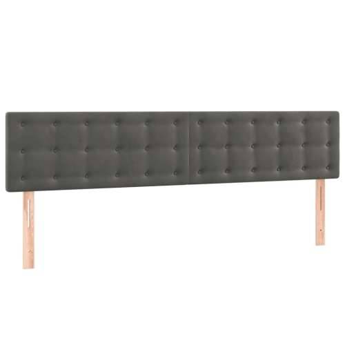 Krevet box spring s madracem LED tamnosivi 120 x 190 cm baršun - Tamno siva 120 x 190 cm gumbi Cijena