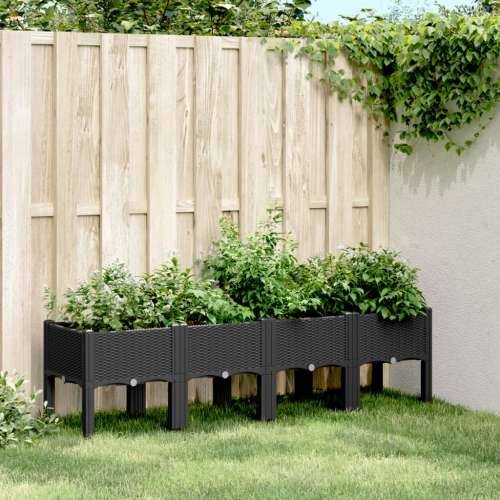Vrtna sadilica s nogama crna 160 x 40 x 42 cm PP - Crna 160 x 40 x 42 cm 1 Cijena