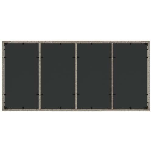 Vrtni stol sa staklenom pločom sivi 190x90x75 cm od poliratana - Svjetlosiva 1 Cijena