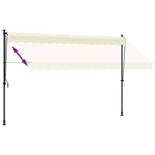 Tenda na uvlačenje krem 350 x 150 cm od tkanine i čelika - Krema 350 x 150 cm 1 Cijena