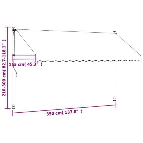 Tenda na uvlačenje krem 350 x 150 cm od tkanine i čelika - Krema 350 x 150 cm 1 Cijena