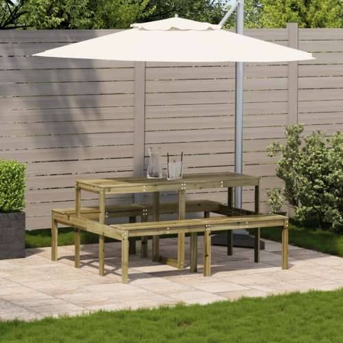 Stol za piknik 160 x 134 x 75 cm od impregnirane borovine - Prirodno impregnirano 160 x 134 x 75 cm 1 Cijena