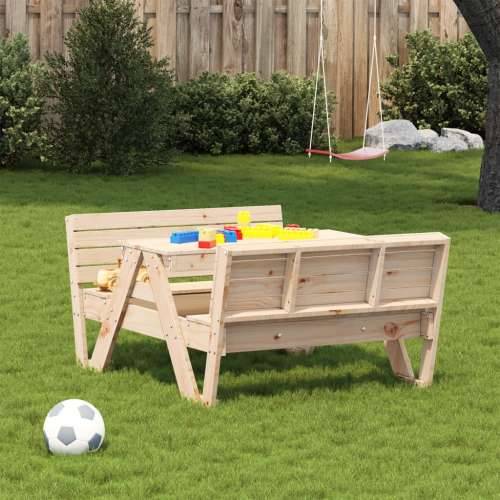 Stol za piknik za djecu 88 x 122 x 58 cm od masivne borovine Prirodna boja bora 1 Cijena